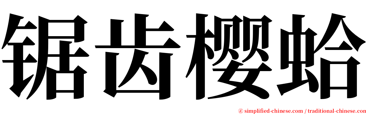 锯齿樱蛤 serif font