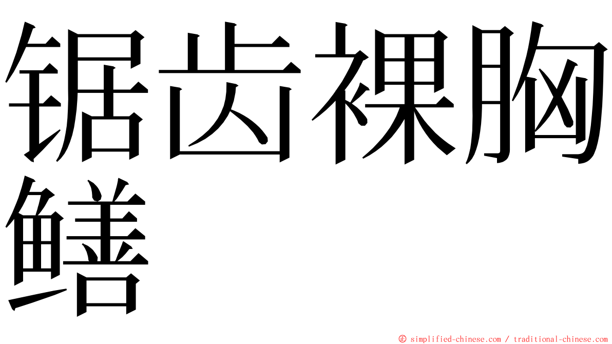 锯齿裸胸鳝 ming font