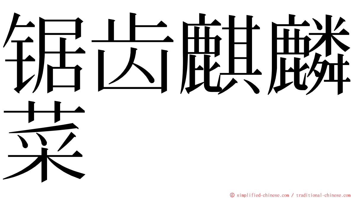 锯齿麒麟菜 ming font