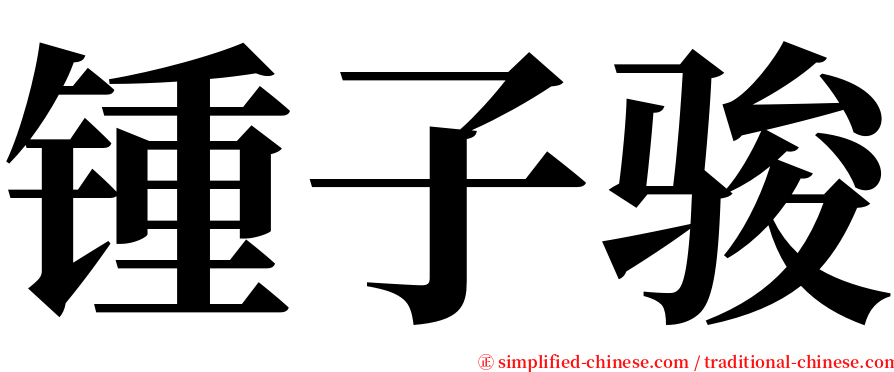 锺子骏 serif font