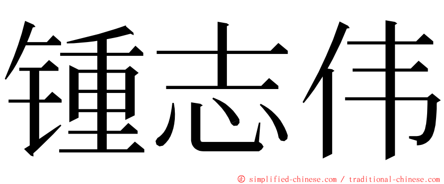 锺志伟 ming font