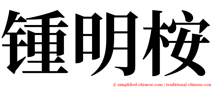 锺明桉 serif font