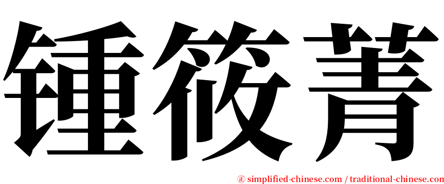 锺筱菁 serif font