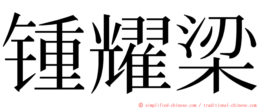 锺耀梁 ming font