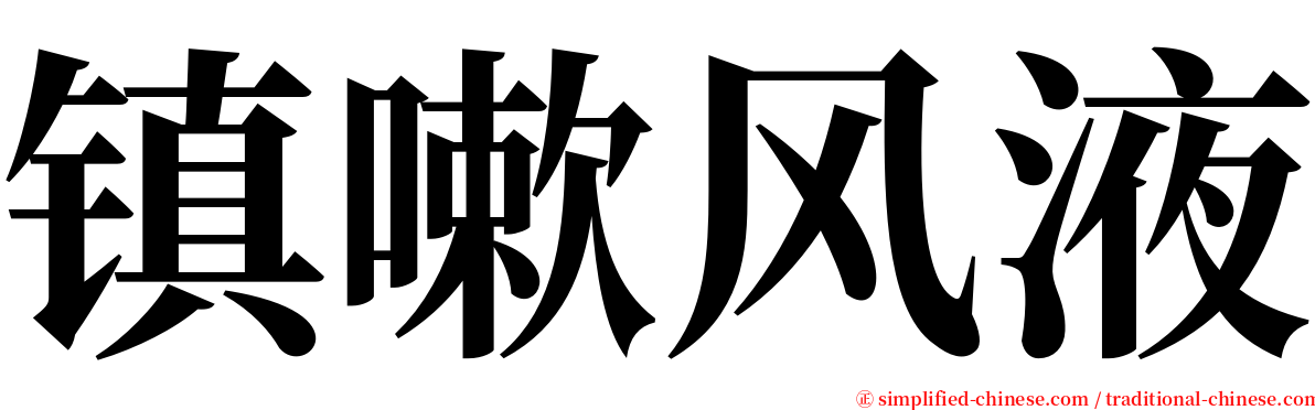 镇嗽风液 serif font