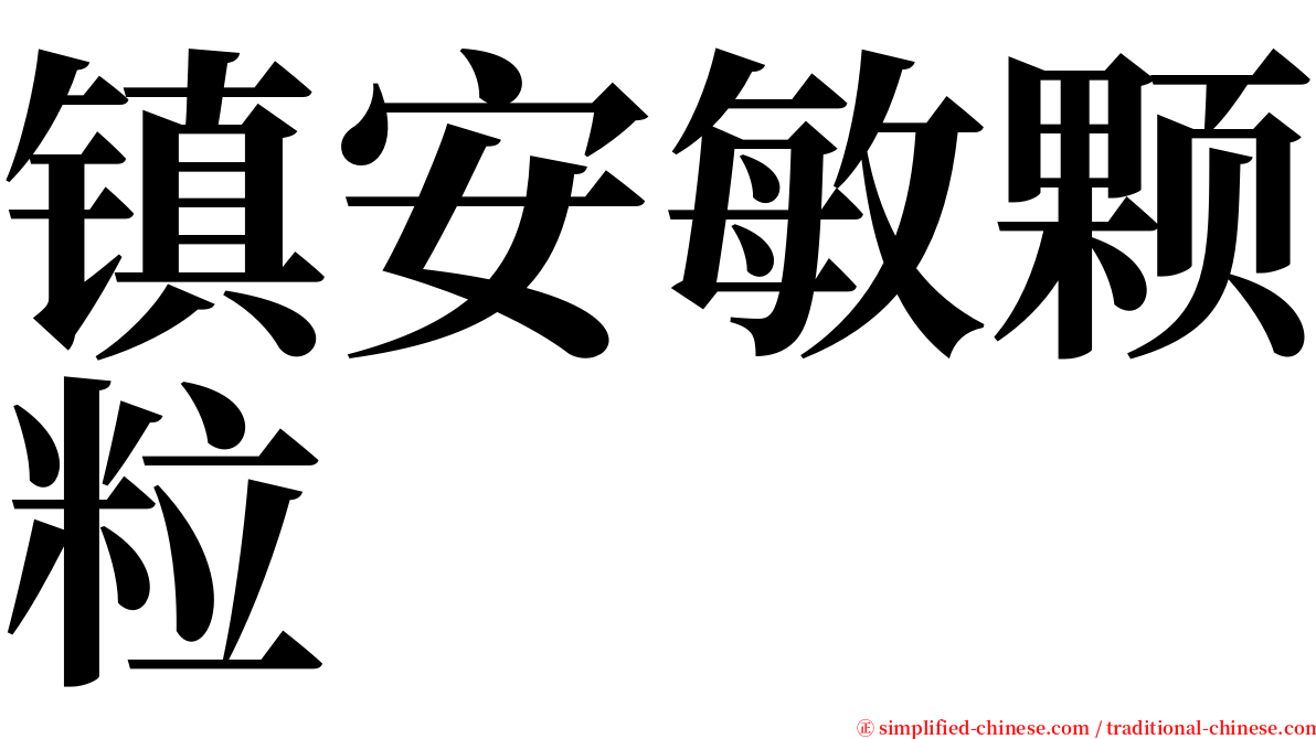 镇安敏颗粒 serif font