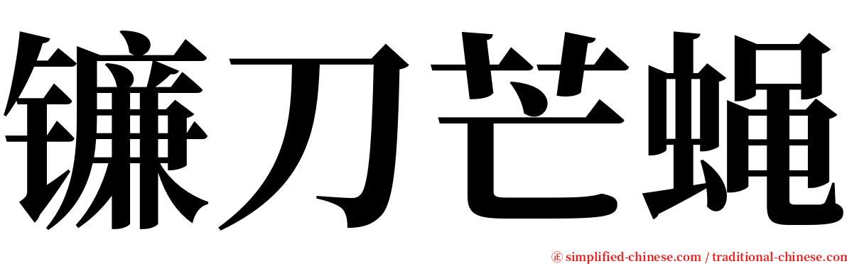 镰刀芒蝇 serif font