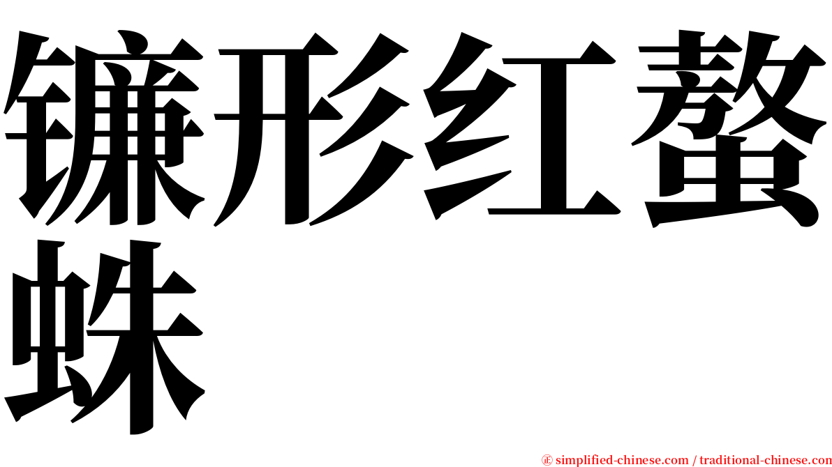 镰形红螯蛛 serif font