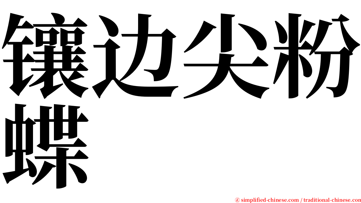 镶边尖粉蝶 serif font