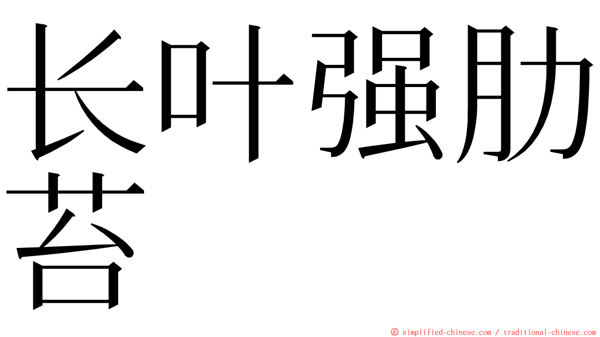 长叶强肋苔 ming font