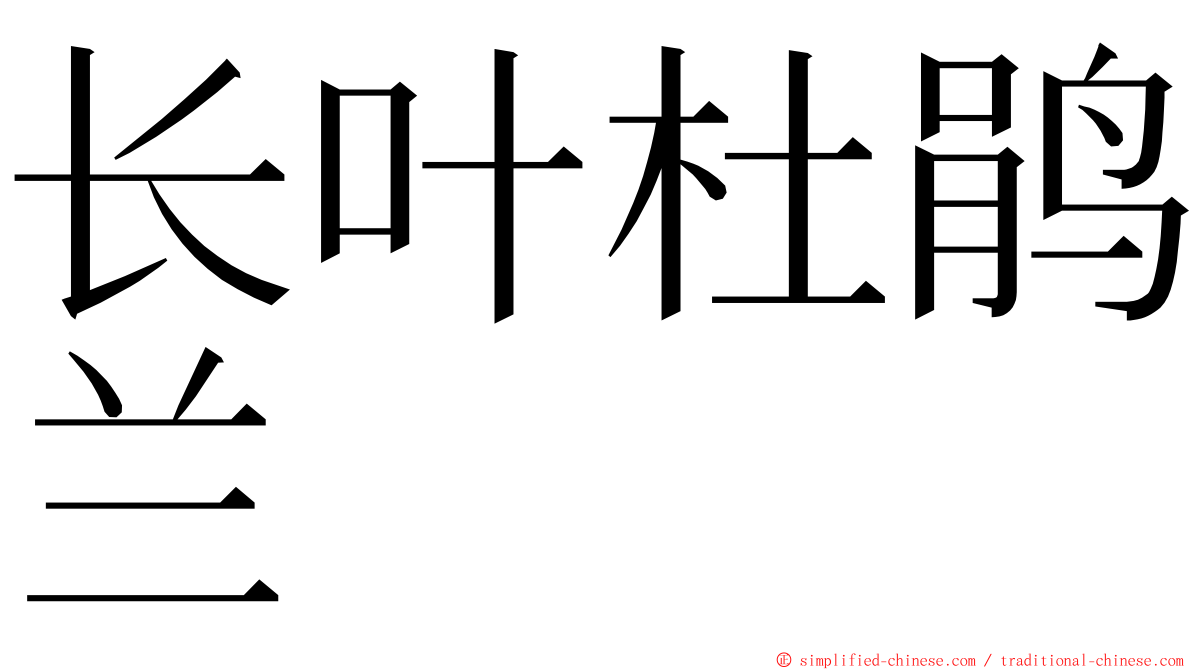 长叶杜鹃兰 ming font