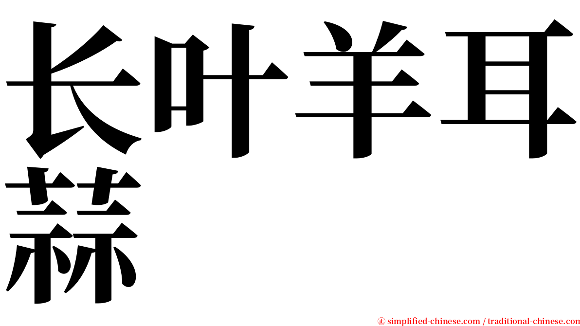 长叶羊耳蒜 serif font