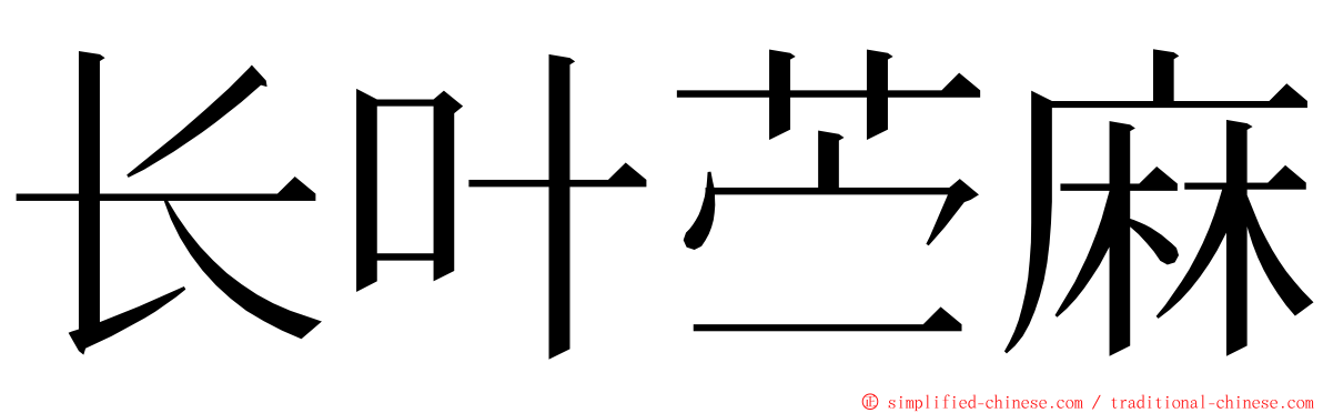 长叶苎麻 ming font
