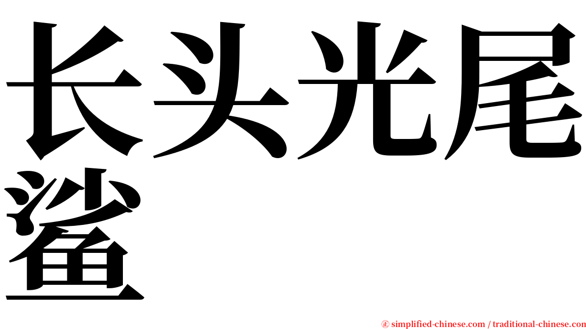 长头光尾鲨 serif font