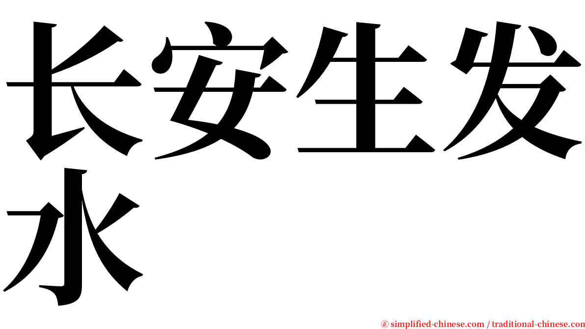 长安生发水 serif font