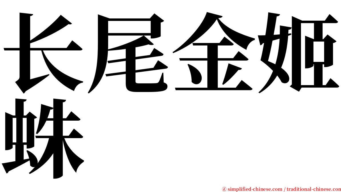 长尾金姬蛛 serif font