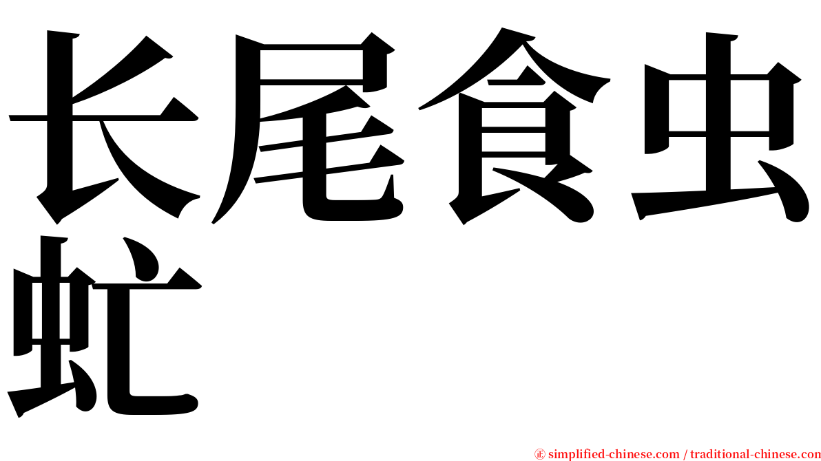 长尾食虫虻 serif font