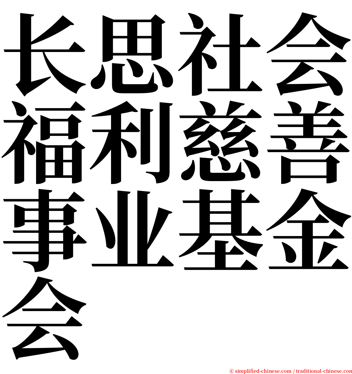 长思社会福利慈善事业基金会 serif font