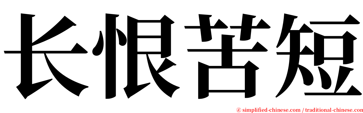 长恨苦短 serif font