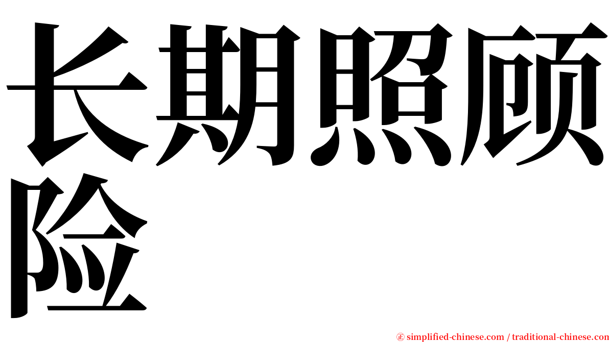 长期照顾险 serif font