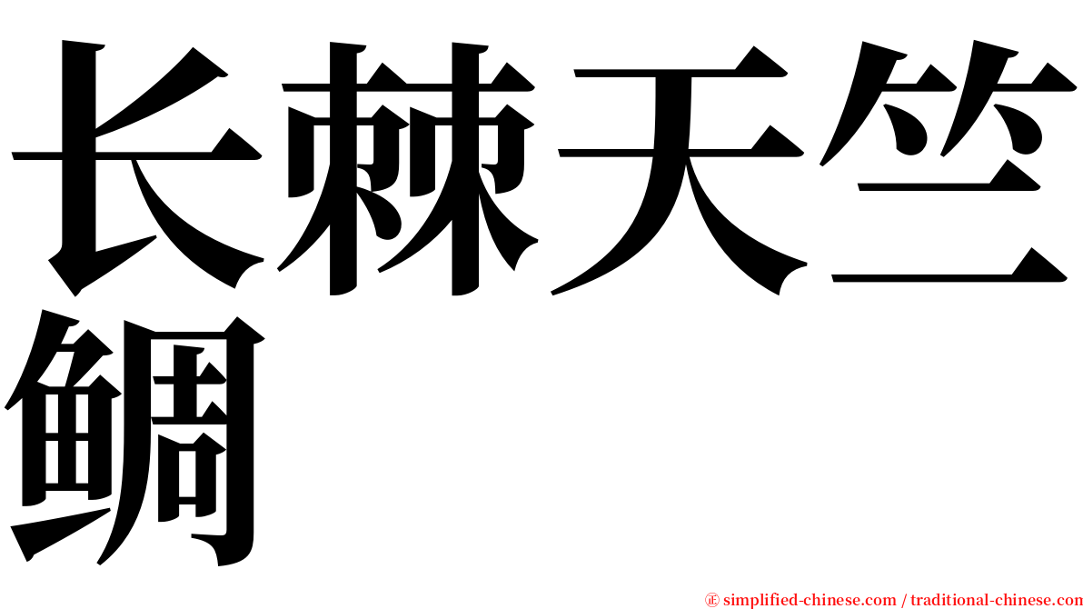 长棘天竺鲷 serif font