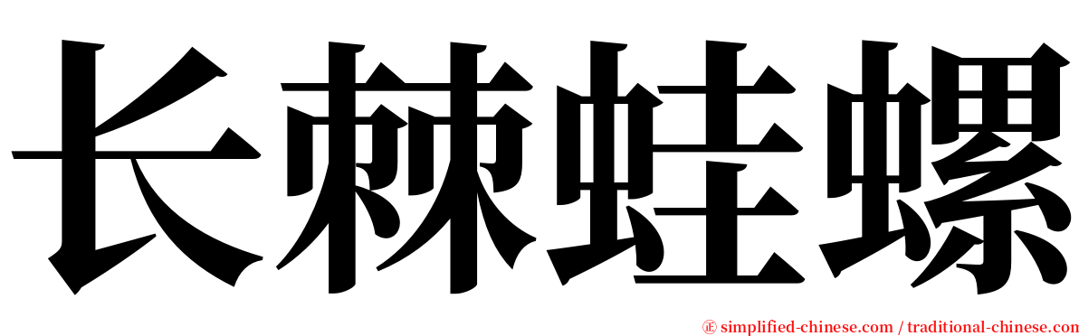 长棘蛙螺 serif font