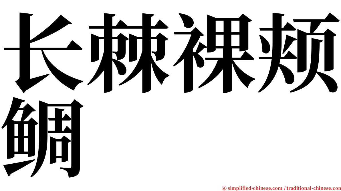 长棘裸颊鲷 serif font