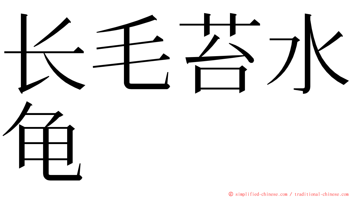 长毛苔水龟 ming font