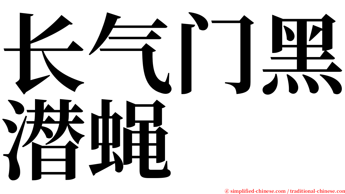 长气门黑潜蝇 serif font