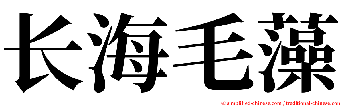 长海毛藻 serif font