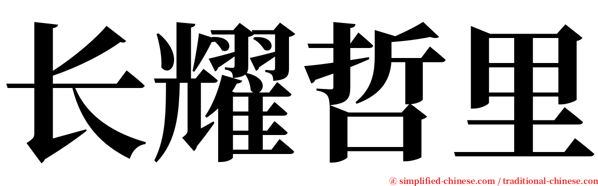 长耀哲里 serif font