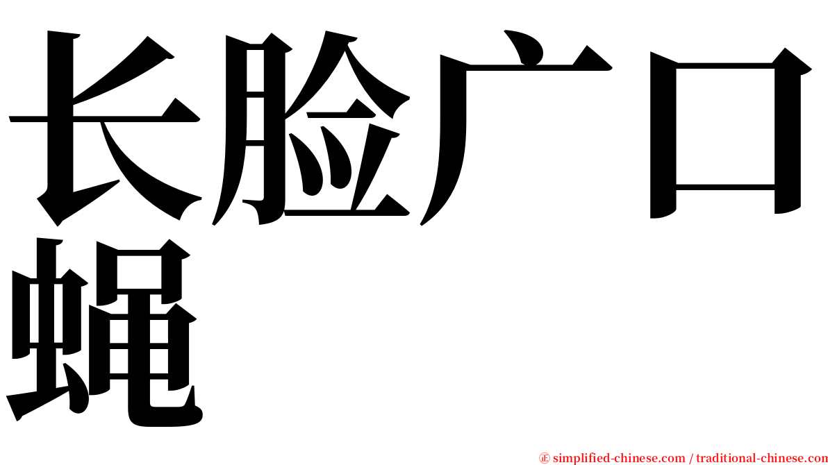 长脸广口蝇 serif font