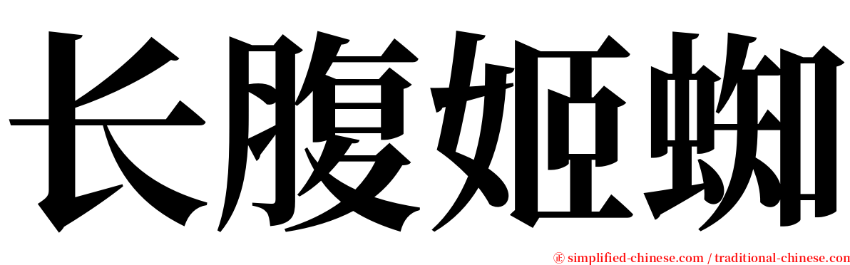 长腹姬蜘 serif font