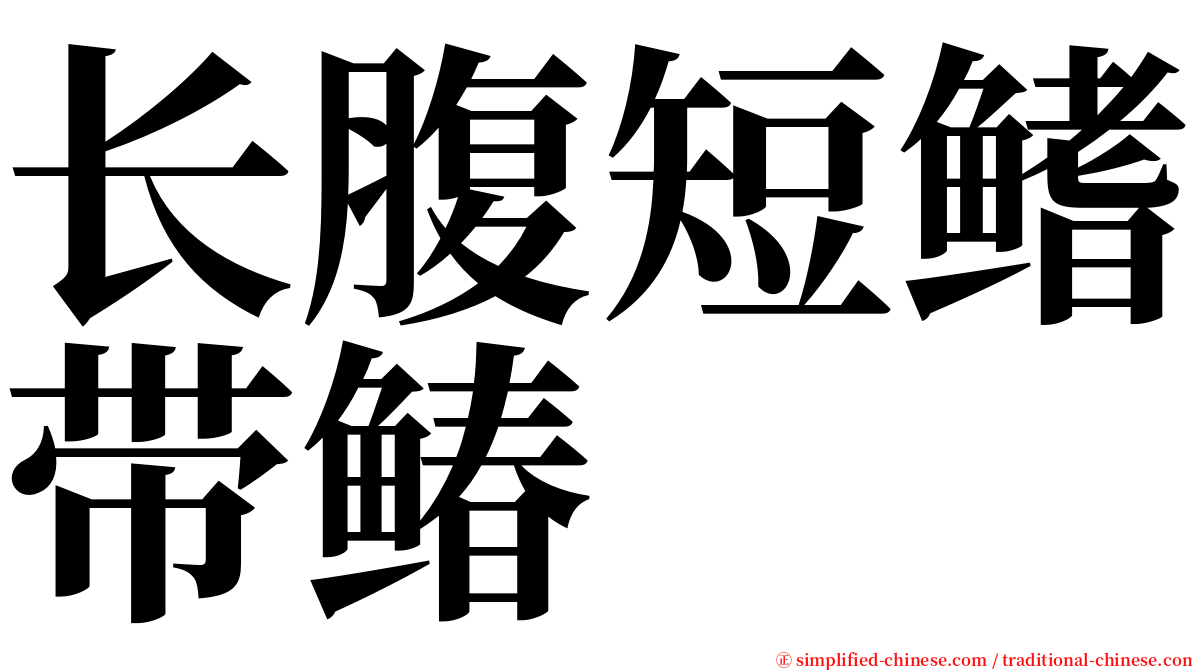 长腹短鳍带䲠 serif font