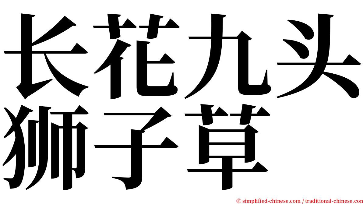 长花九头狮子草 serif font