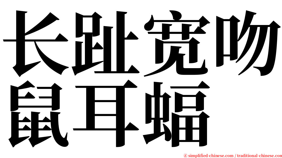 长趾宽吻鼠耳蝠 serif font