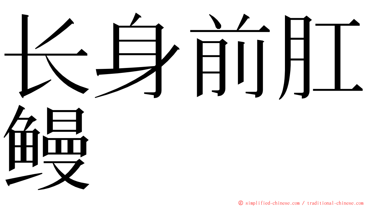 长身前肛鳗 ming font