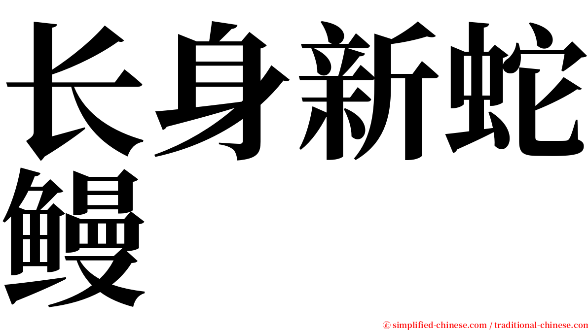 长身新蛇鳗 serif font