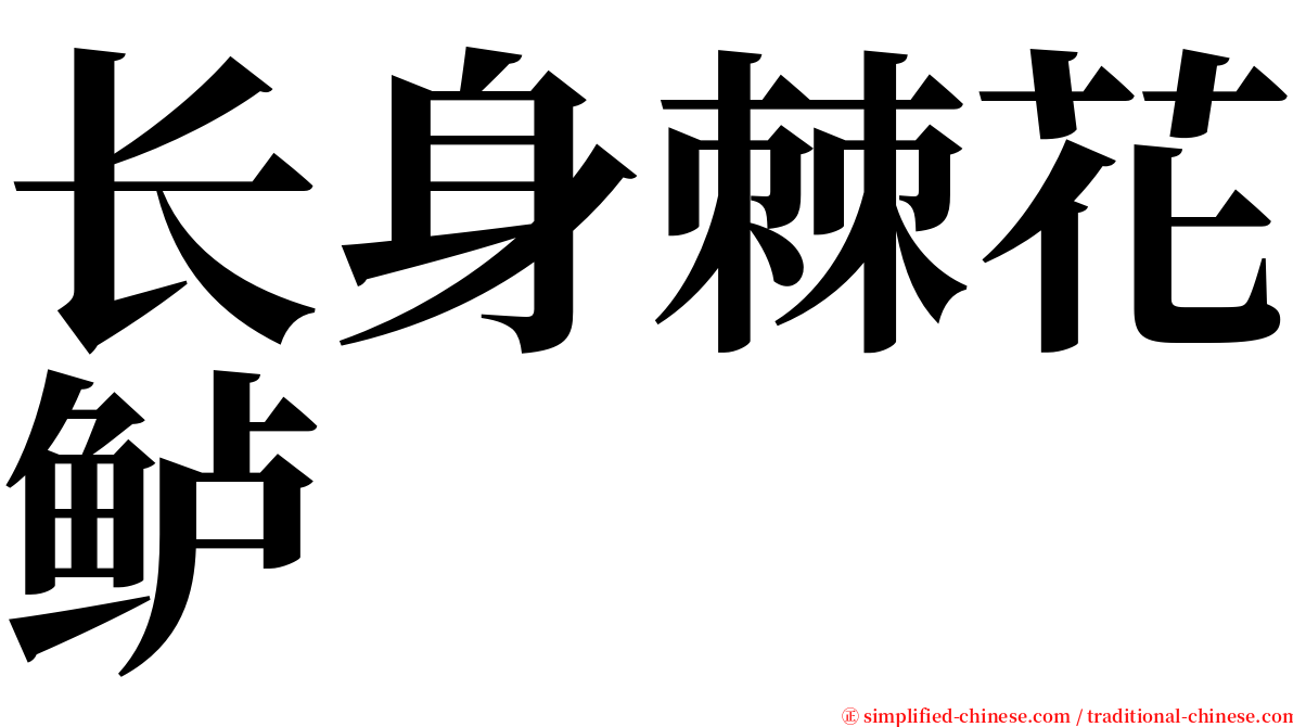 长身棘花鲈 serif font