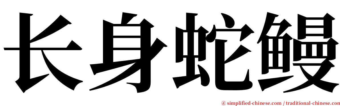 长身蛇鳗 serif font