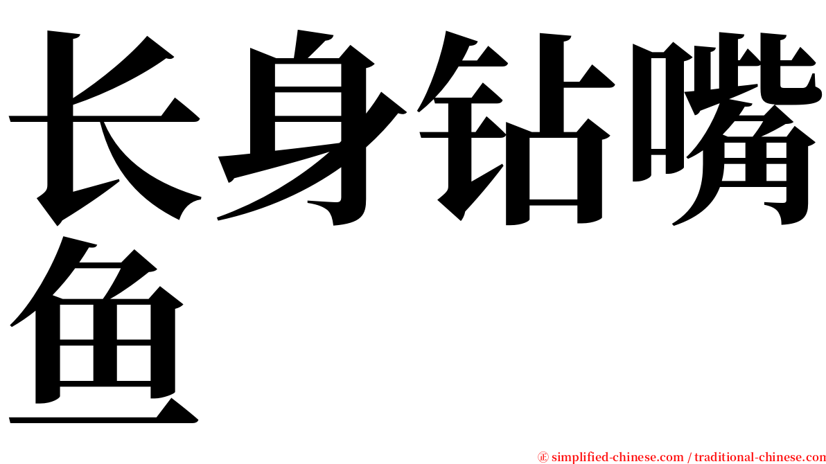 长身钻嘴鱼 serif font