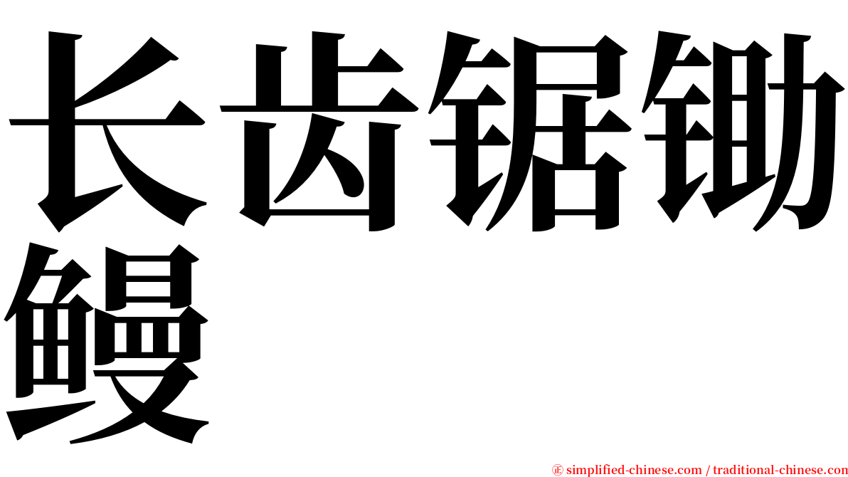 长齿锯锄鳗 serif font