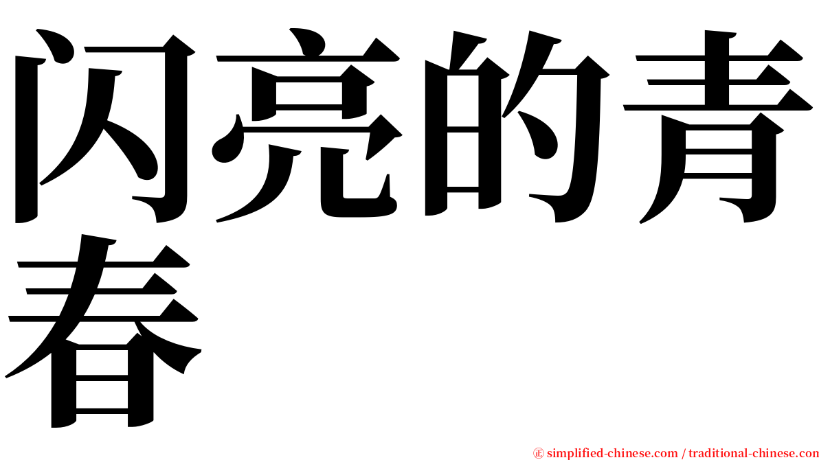 闪亮的青春 serif font