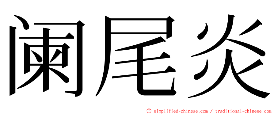 阑尾炎 ming font