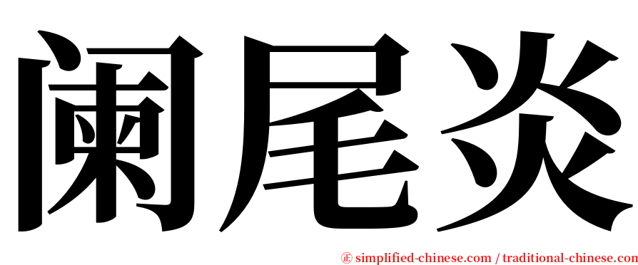 阑尾炎 serif font