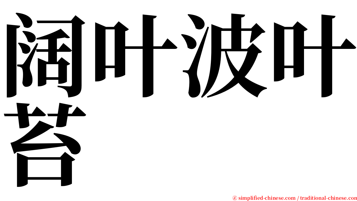 阔叶波叶苔 serif font