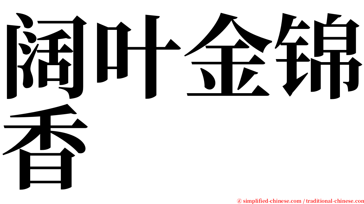 阔叶金锦香 serif font