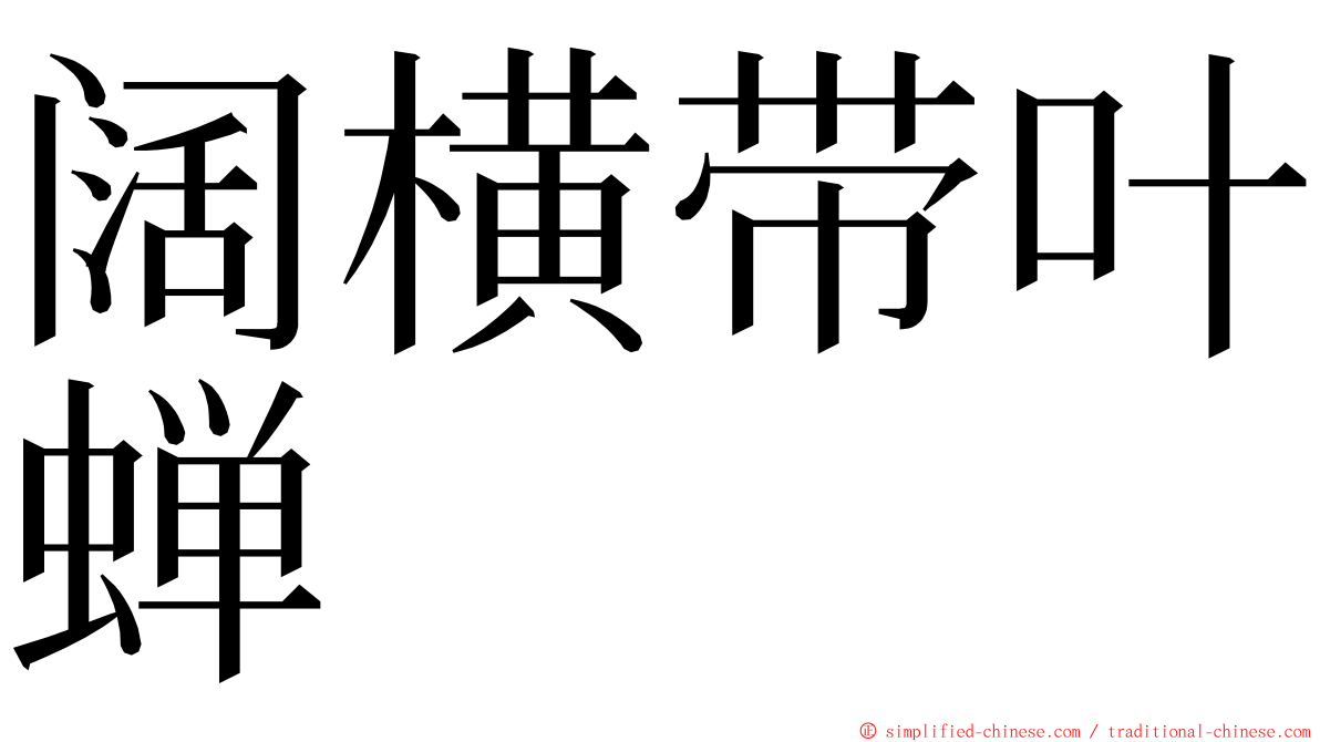 阔横带叶蝉 ming font