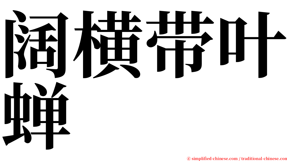 阔横带叶蝉 serif font