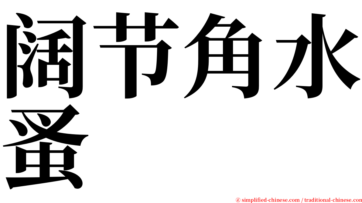 阔节角水蚤 serif font